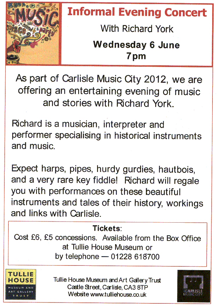 Poster for Tullie House 6 June 2012